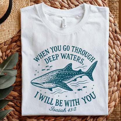 When You Go Through Deep Waters PNG, Whale Shark Digital Print - 300 DPI