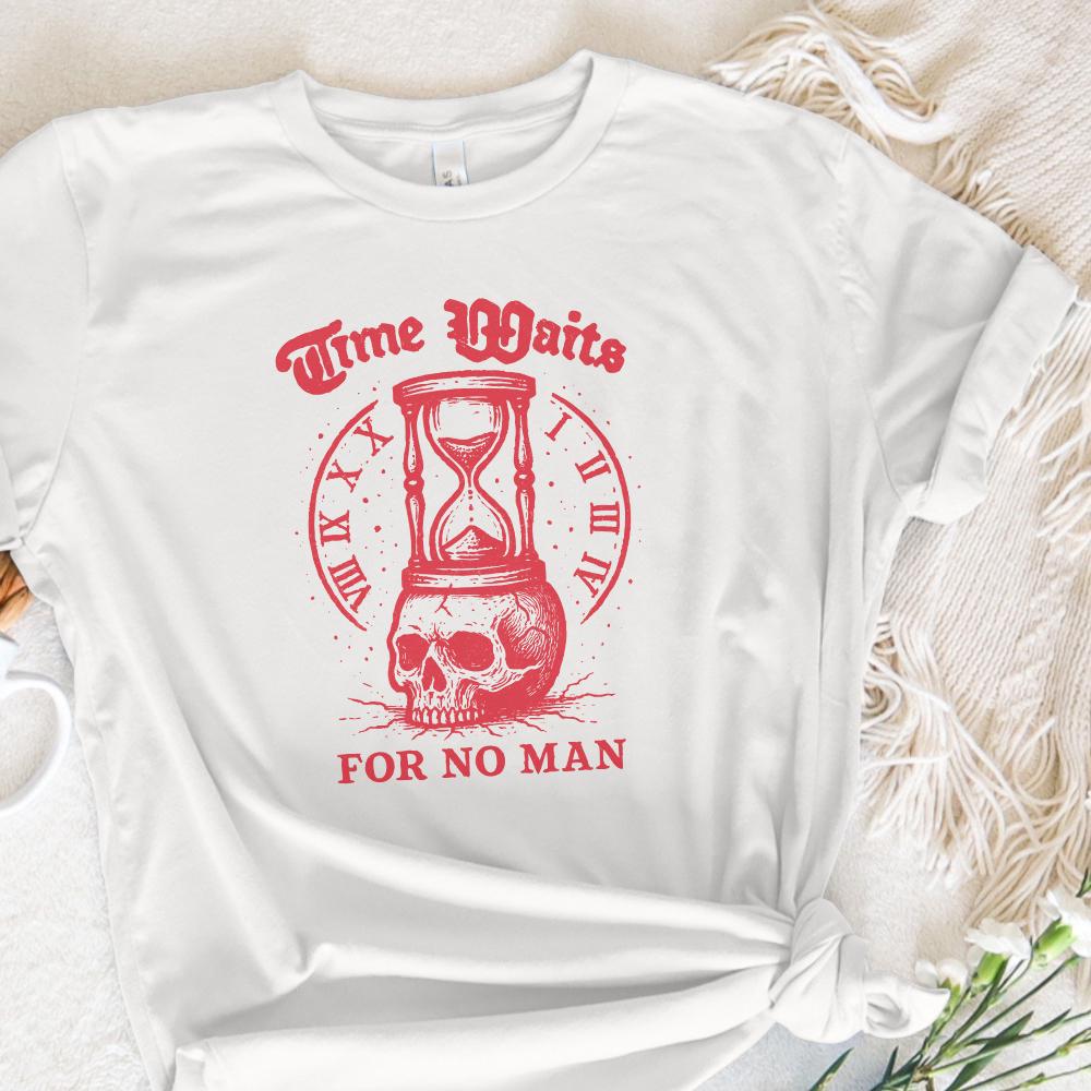Time Waits For No Man PNG, Gothic Skull Art - 300 DPI Design for T-Shirt