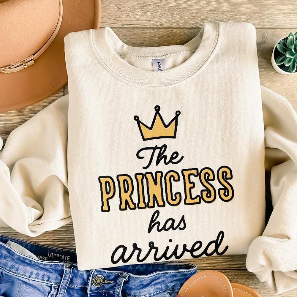 The Princess Has Arrived PNG, Baby Shower Shirt Design - 300 DPI Design