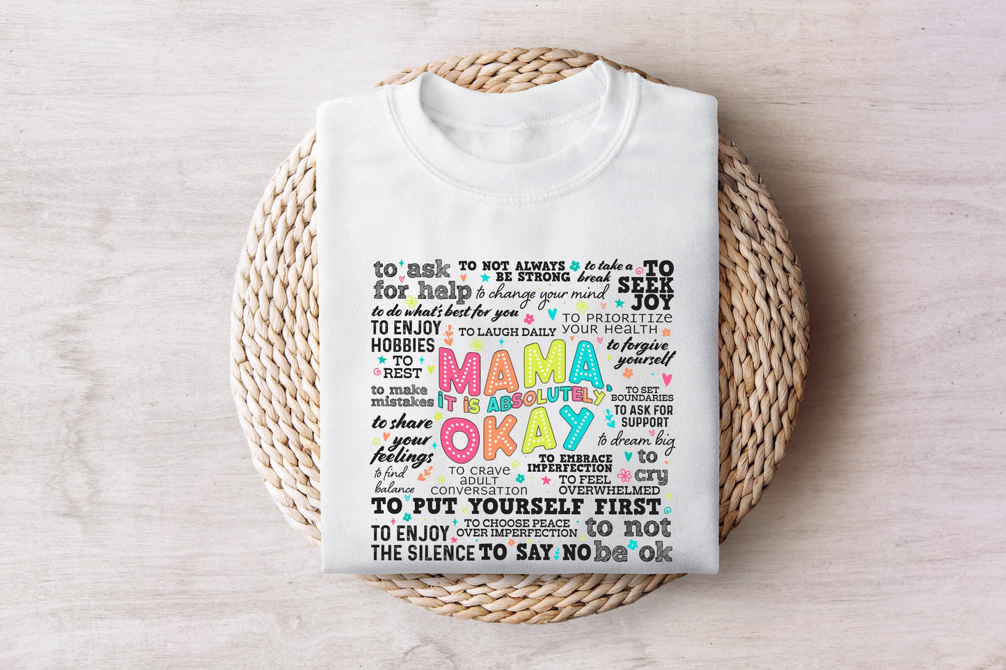 Mama It's Okay PNG Inspirational Mother's Day Quote, Mental Health