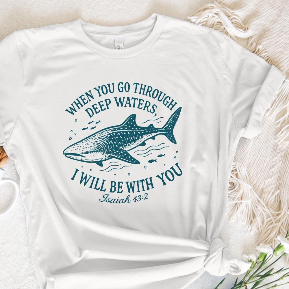 When You Go Through Deep Waters PNG, Whale Shark Digital Print - 300 DPI