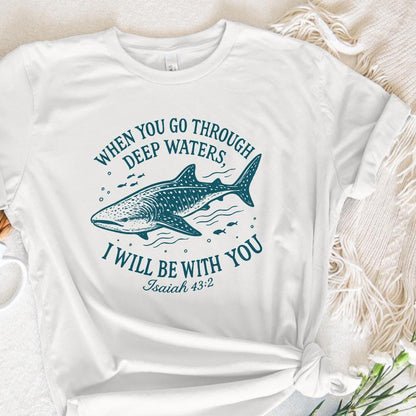 When You Go Through Deep Waters PNG, Whale Shark Digital Print - 300 DPI