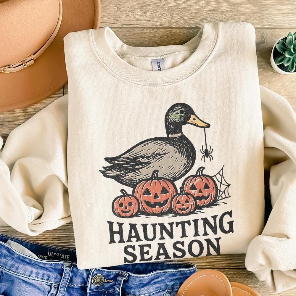 Haunting Season PNG, Duck Halloween Shirt - 300 DPI Design for T-Shirt