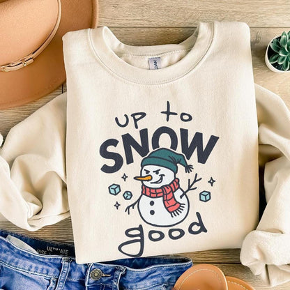 Up To Snow Good PNG, Funny Snowman Digital Download - 300 DPI Design for