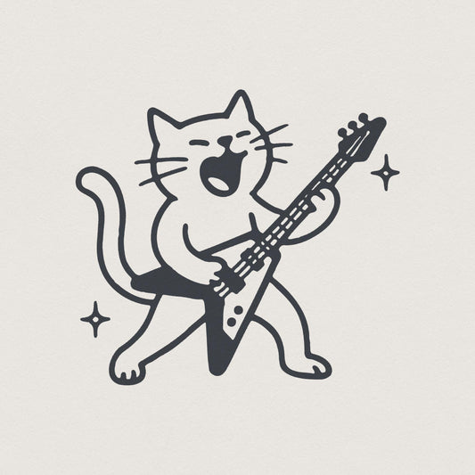 Rocking Cat PNG, Funny Digital Download - 300 DPI Design for T-Shirt