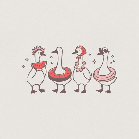 Watermelon Goose PNG, Funny Goose Digital Download - 300 DPI Design for