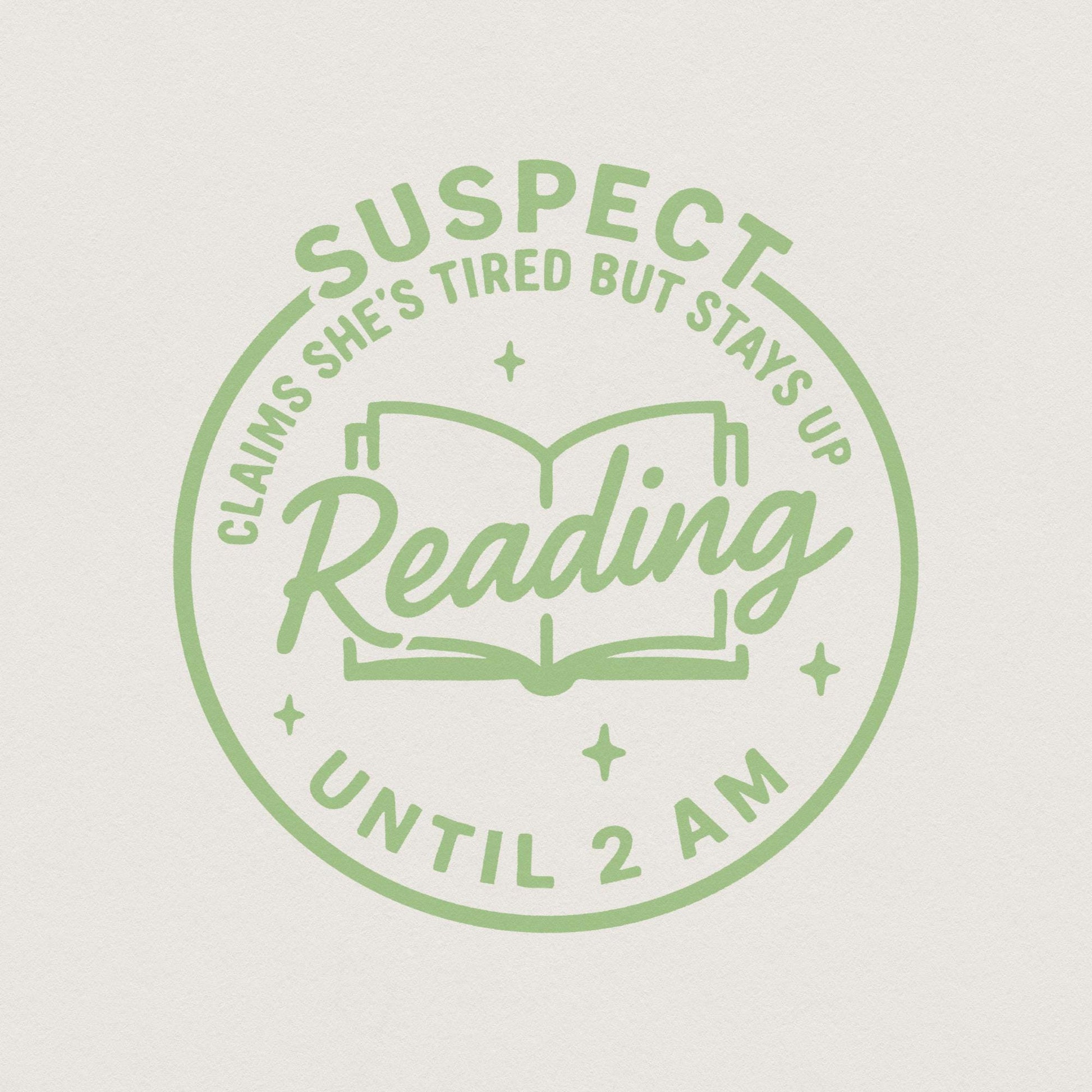 Suspect Claims She’s Tired But Stays Up Reading PNG, Book Lover Digital