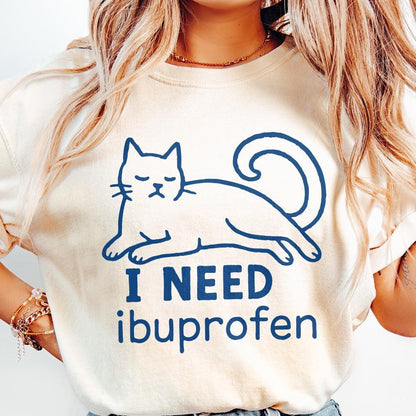 I Need Ibuprofen PNG, Funny Cat Digital Download - 300 DPI Design for