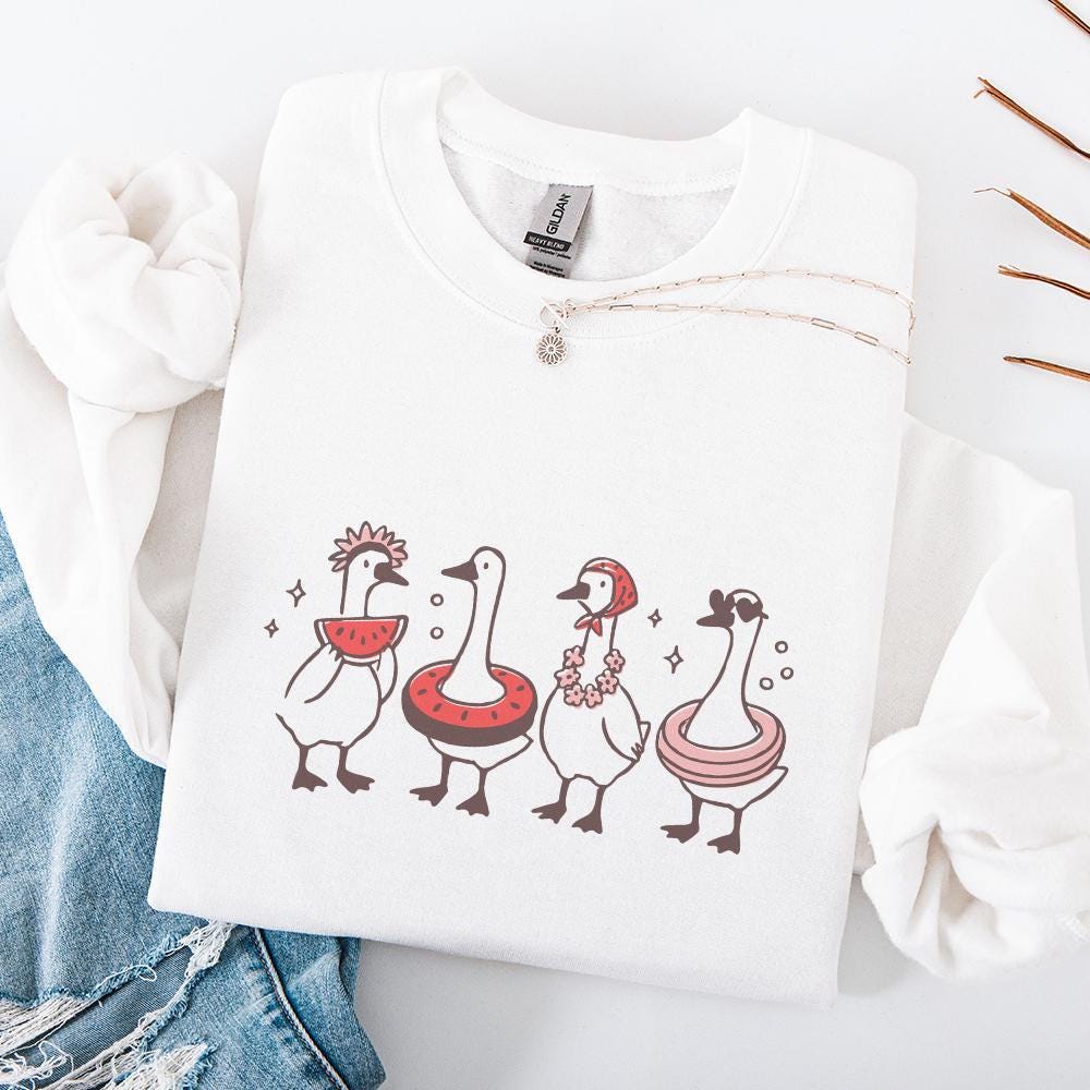 Watermelon Goose PNG, Funny Goose Digital Download - 300 DPI Design for