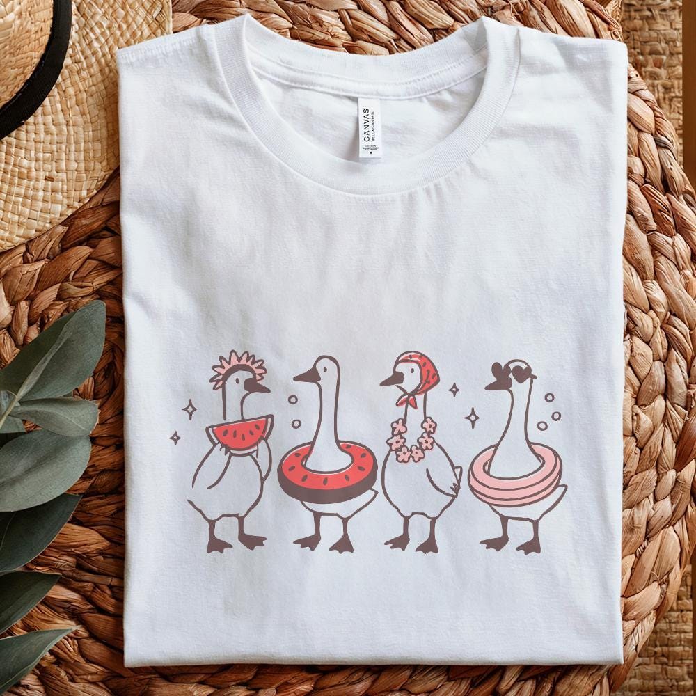 Watermelon Goose PNG, Funny Goose Digital Download - 300 DPI Design for