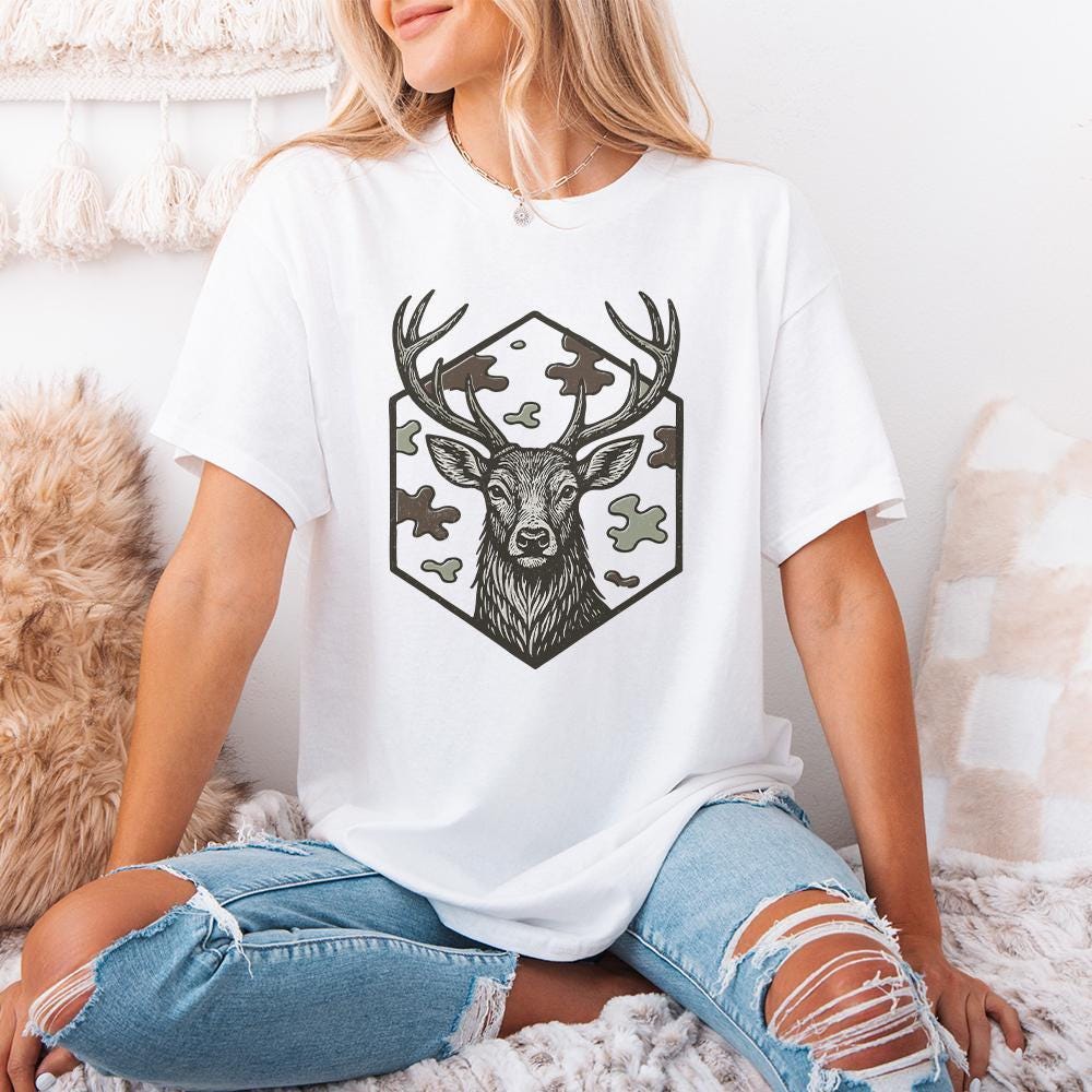 Deer Head PNG, Woodland Animal Clipart - 300 DPI Design for T-Shirt