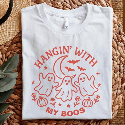 Hangin’ With My Boos PNG, Funny Ghost Halloween Shirt - 300 DPI Design