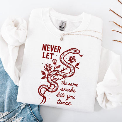 Never Let The Same Snake Bite You Twice PNG, Motivational Quote Tee - 300