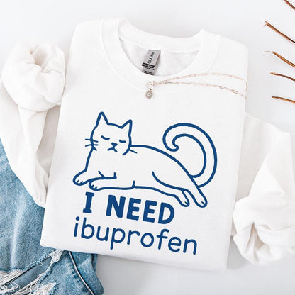 I Need Ibuprofen PNG, Funny Cat Digital Download - 300 DPI Design for