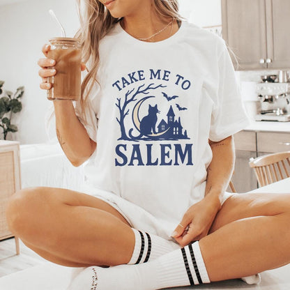 Take Me To Salem PNG, Cat on Crescent Moon - 300 DPI Design for T-Shirt