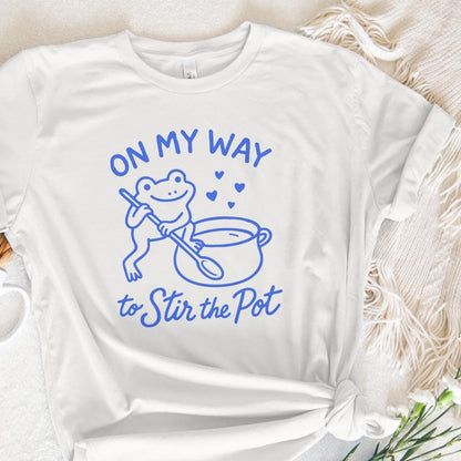 On My Way To Stir The Pot PNG, Funny Frog Digital Download - 300 DPI
