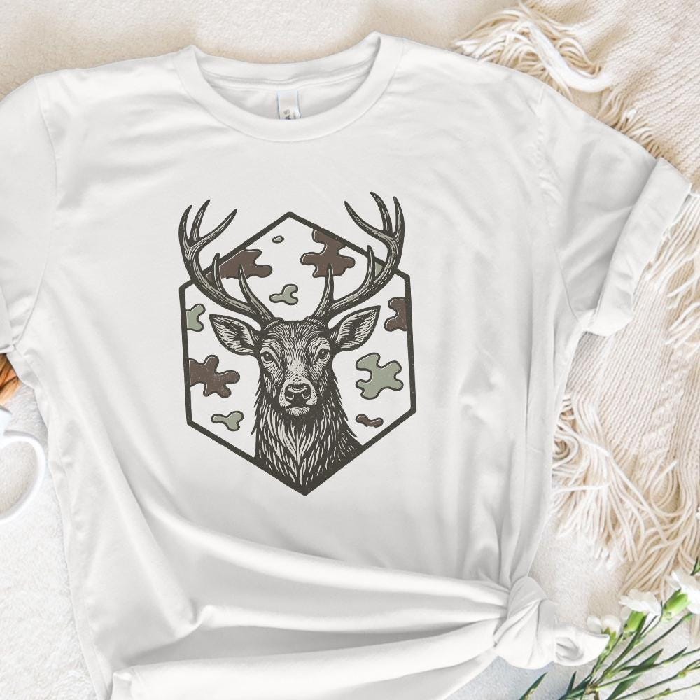 Deer Head PNG, Woodland Animal Clipart - 300 DPI Design for T-Shirt