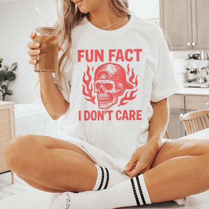 Fun Fact I Don't Care PNG, Sarcastic Skull Shirt Digital Download - 300