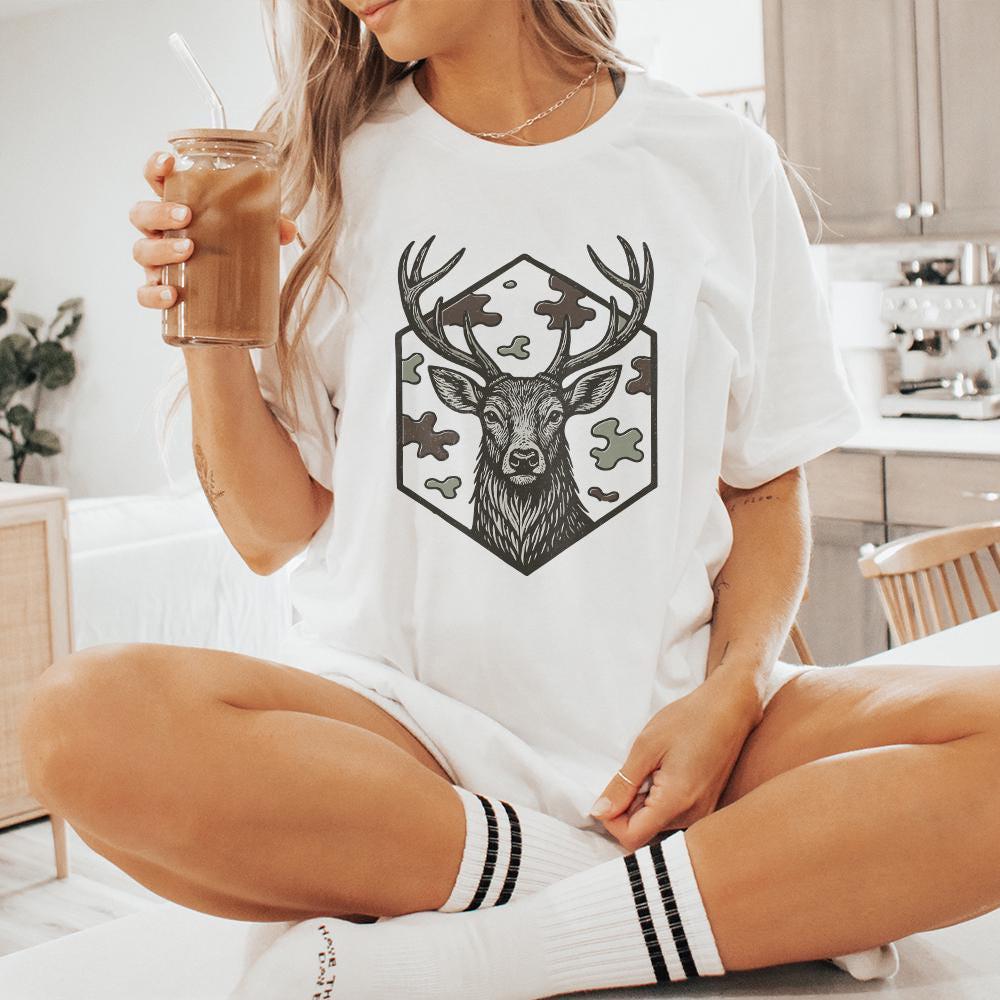 Deer Head PNG, Woodland Animal Clipart - 300 DPI Design for T-Shirt