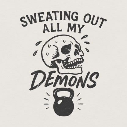 Sweating Out All My Demons PNG, Skull Workout Art - 300 DPI Design for