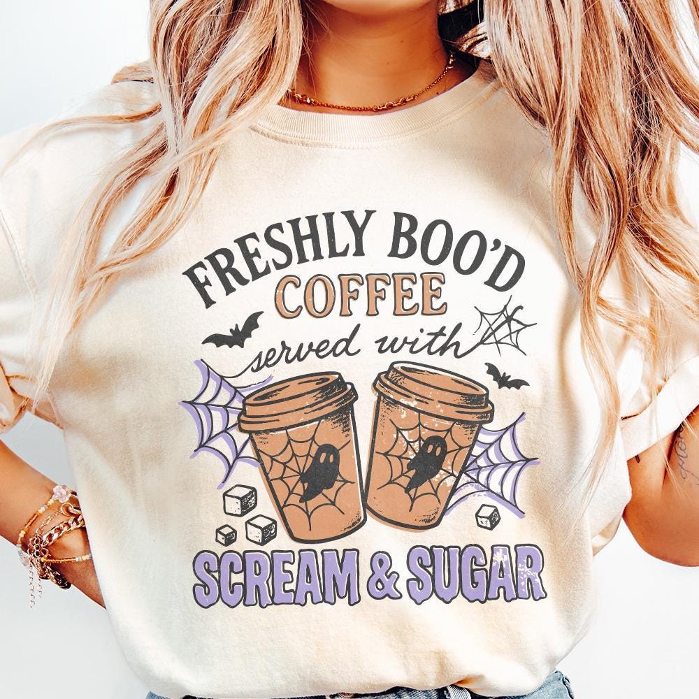 Freshly Boo’d Coffee PNG, Served With Scream & Sugar - 300 DPI Design for