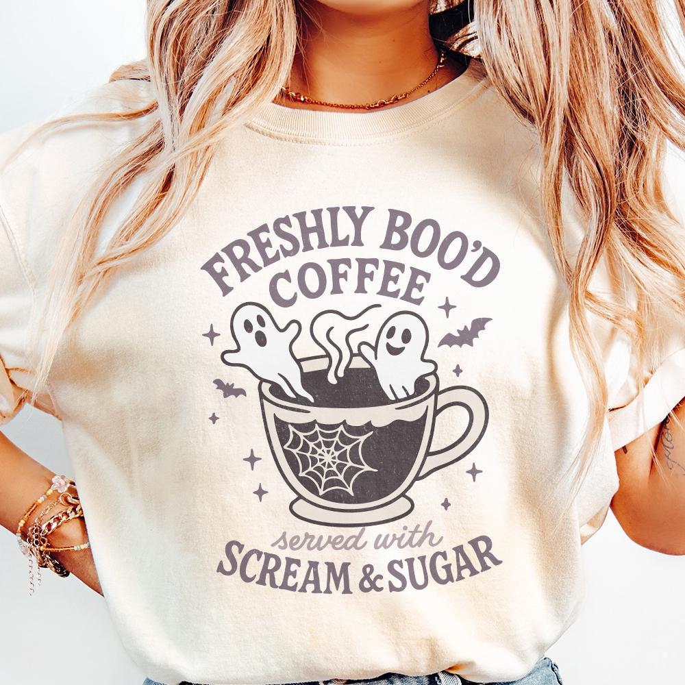 Freshly Boo’d Coffee PNG Digital Download, Served With Scream And Sugar -