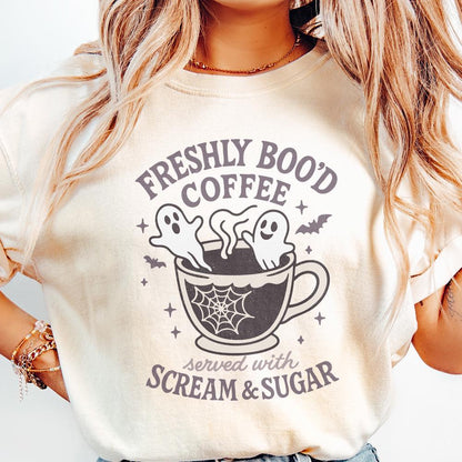 Freshly Boo’d Coffee PNG Digital Download, Served With Scream And Sugar -
