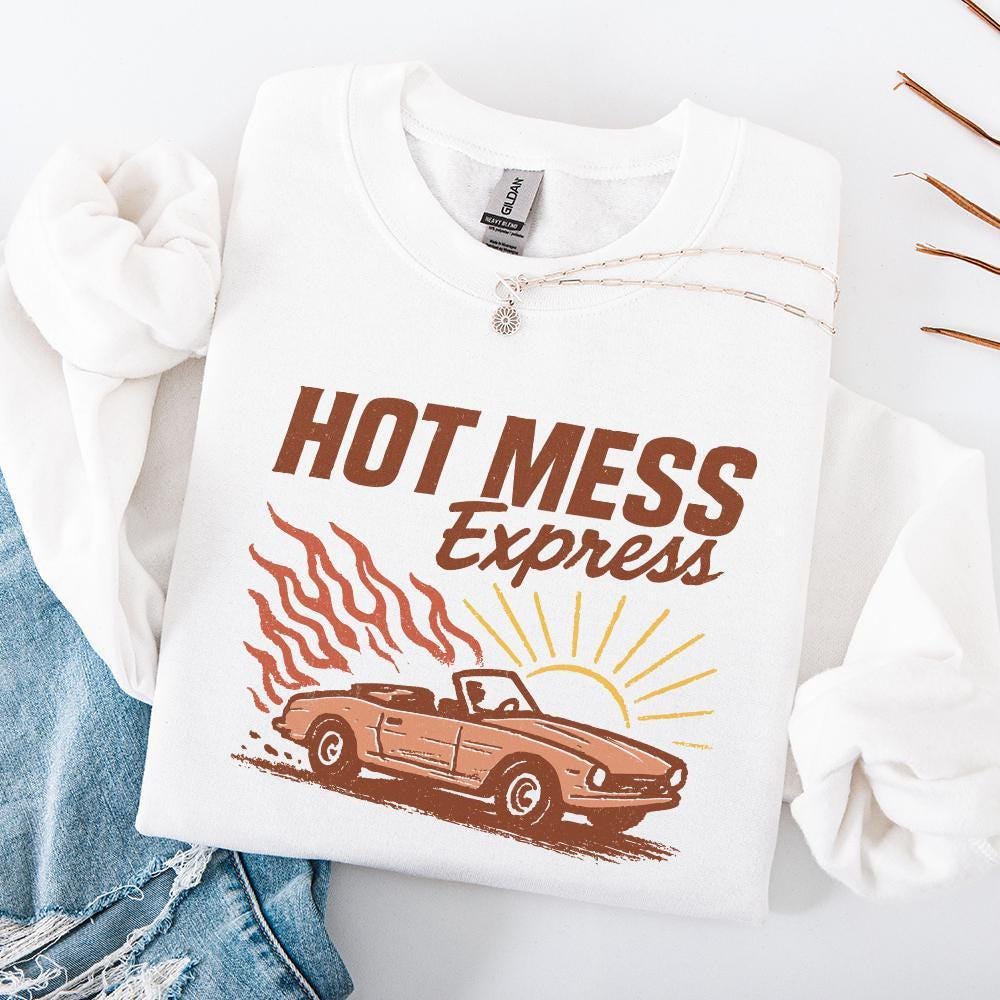 Hot Mess Express PNG, Retro Car Shirt - 300 DPI Design for T-Shirt