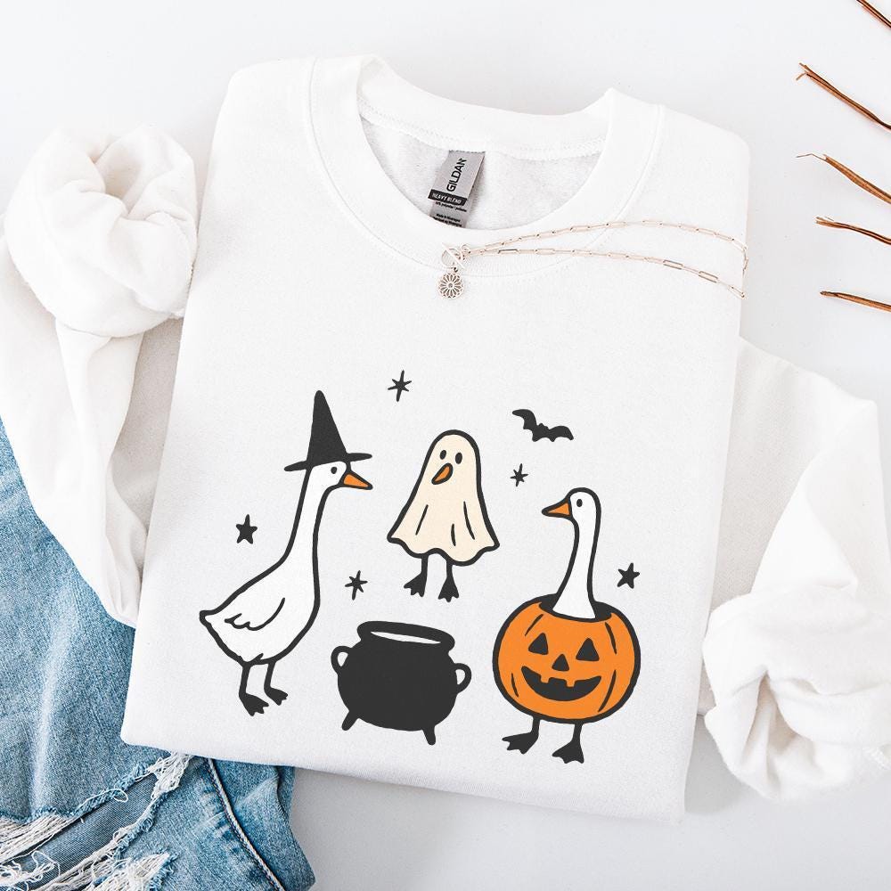Halloween Goose PNG, Witch Goose - 300 DPI Design for T-Shirt