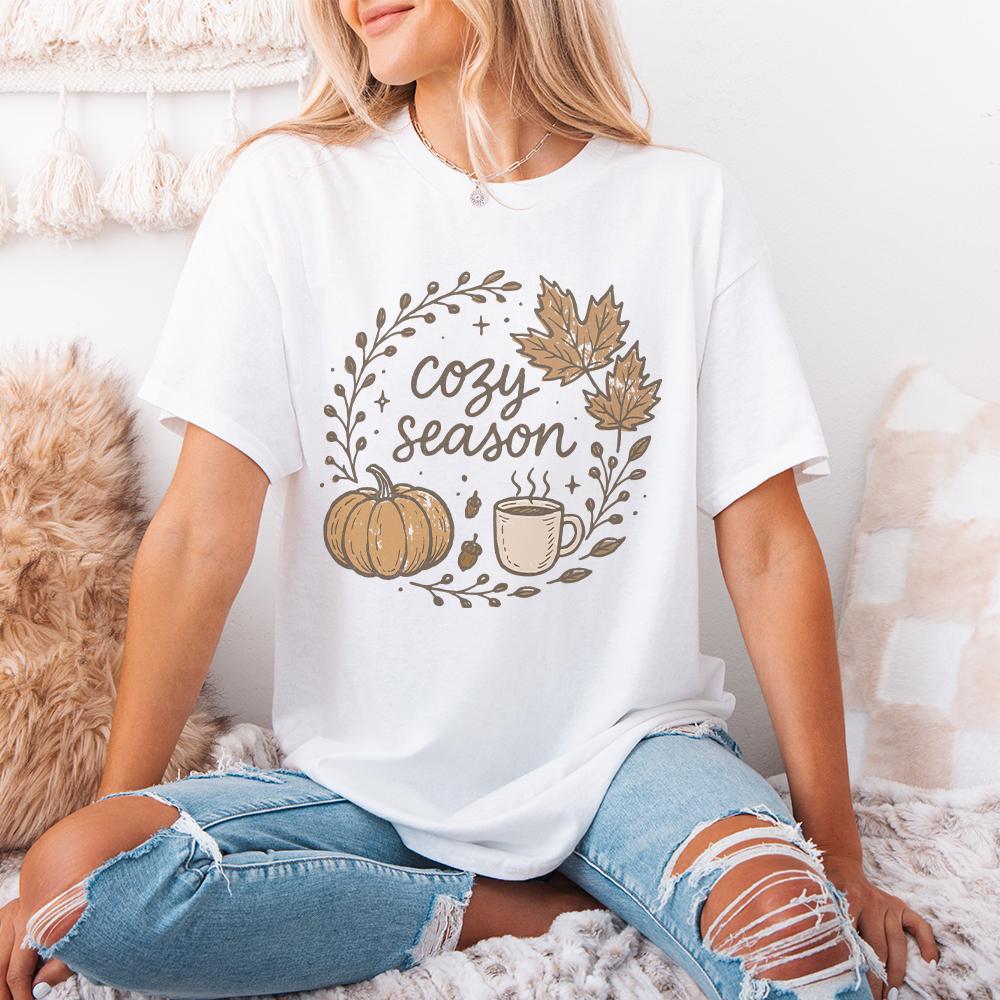 Cozy Season PNG Digital Download, Autumn Fall Shirt Design - 300 DPI