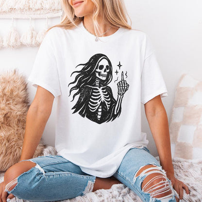 Gothic Skeleton PNG, Middle Finger Digital Art - 300 DPI Design for T-Shirt