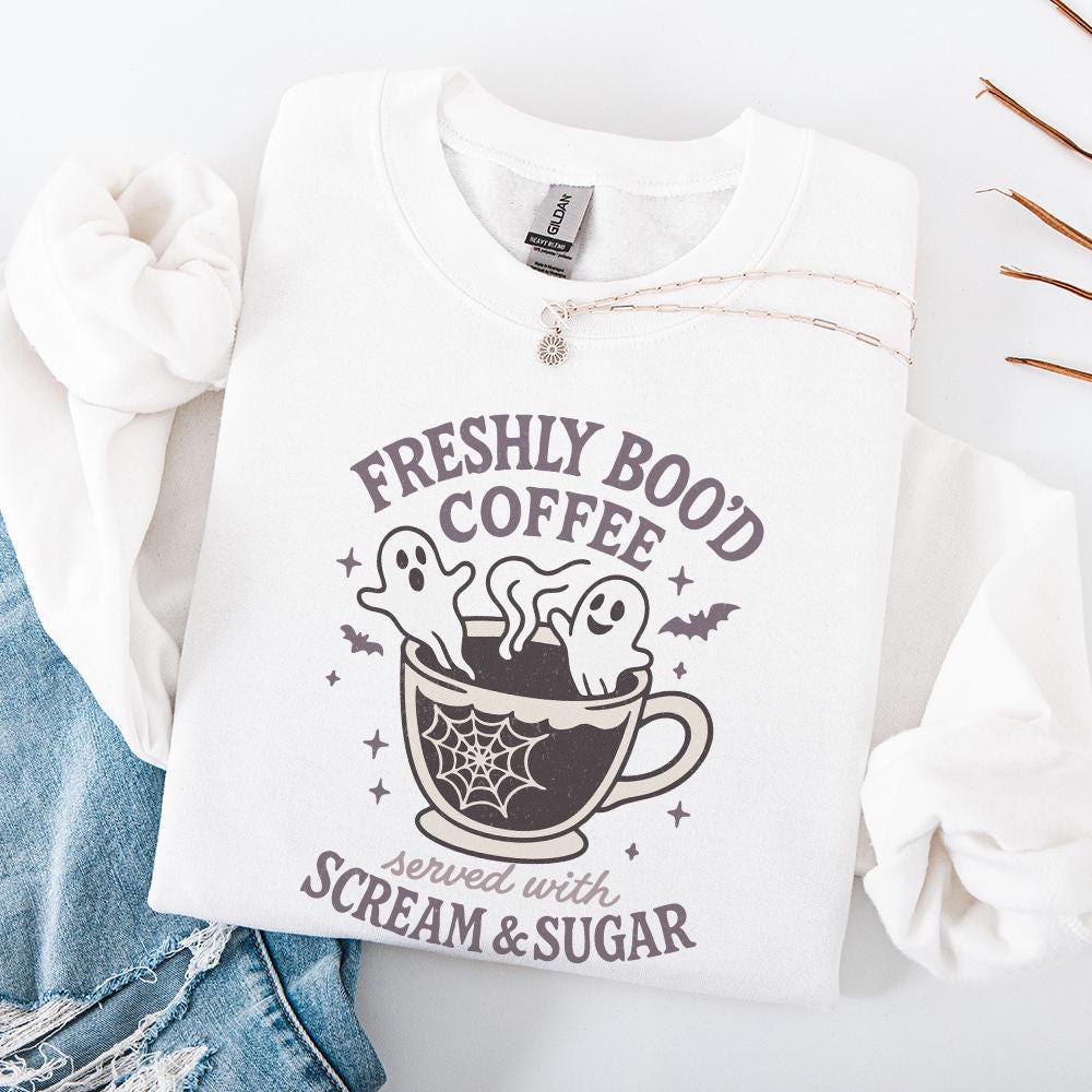 Freshly Boo’d Coffee PNG Digital Download, Served With Scream And Sugar -
