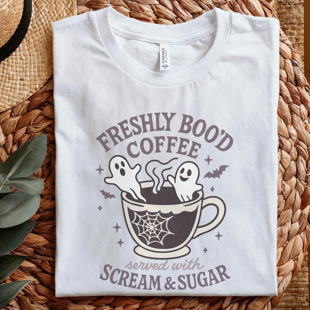 Freshly Boo’d Coffee PNG Digital Download, Served With Scream And Sugar -