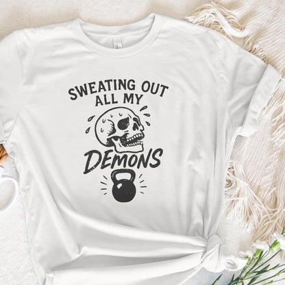 Sweating Out All My Demons PNG, Skull Workout Art - 300 DPI Design for