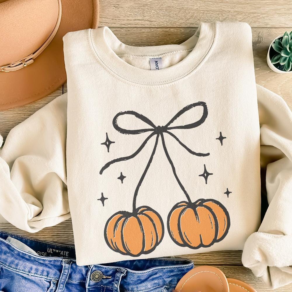 Pumpkin Pair Digital Download PNG - Cute Halloween and Fall Shirt Design,