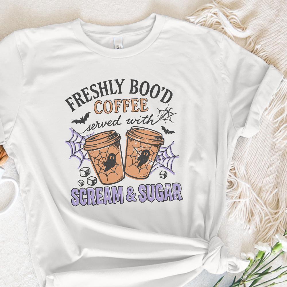 Freshly Boo’d Coffee PNG, Served With Scream & Sugar - 300 DPI Design for