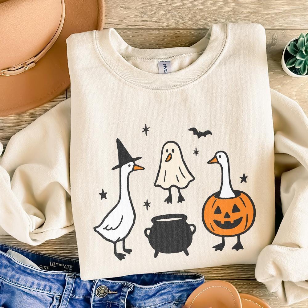 Halloween Goose PNG, Witch Goose - 300 DPI Design for T-Shirt