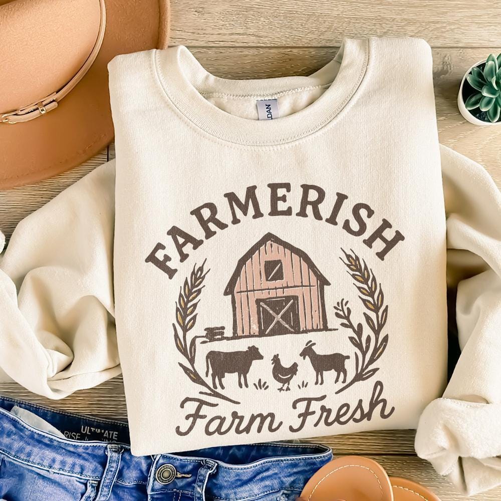 Farmerish Farm Fresh PNG, Barn Animal Digital Download - 300 DPI Design