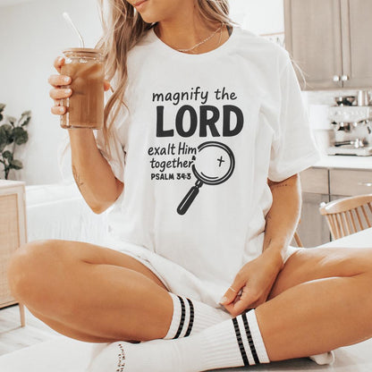 Magnify The Lord Psalm 34:3 PNG, Exalt Him Together Christian Shirt - 300