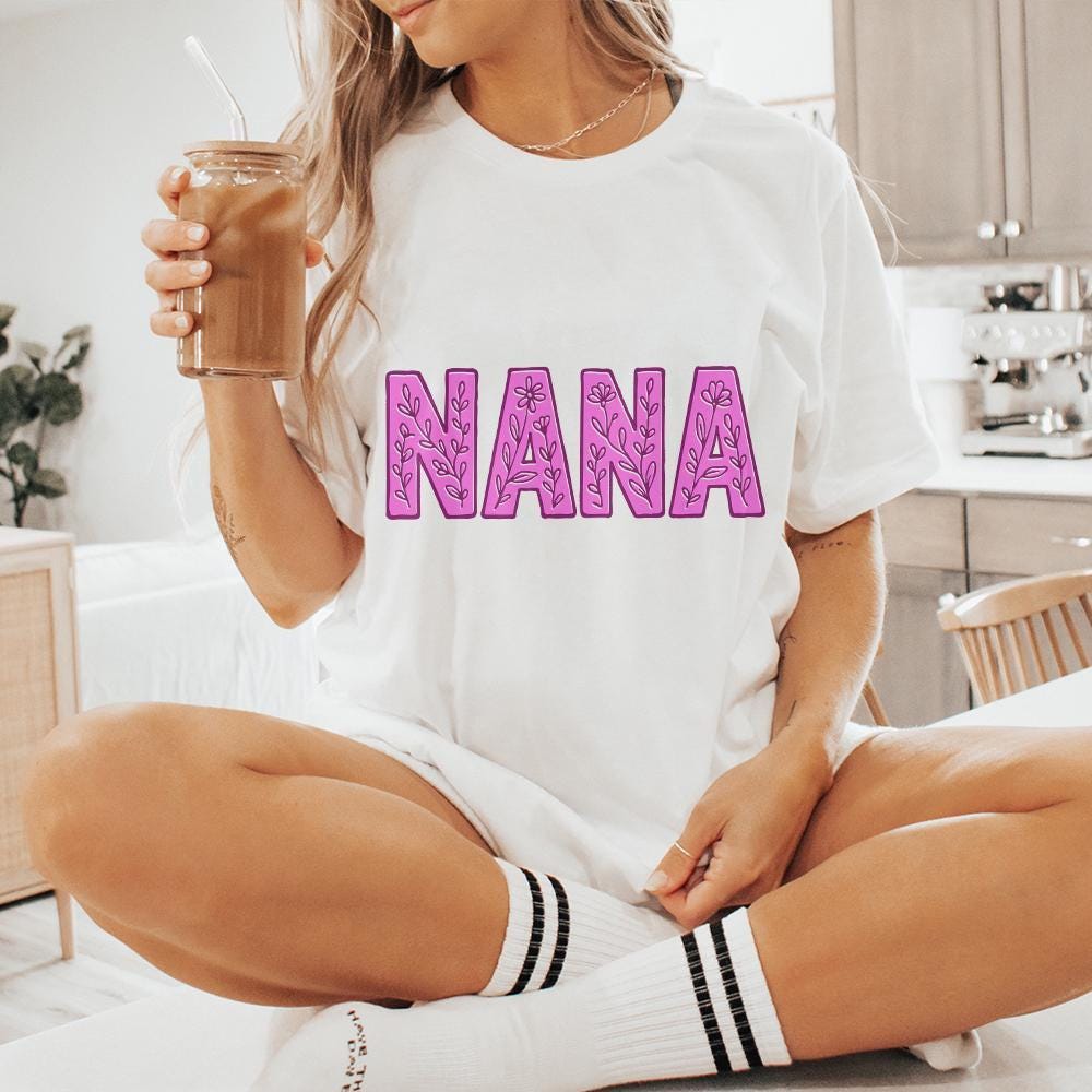 Nana PNG, Floral Nana - 300 DPI Design for T-Shirt