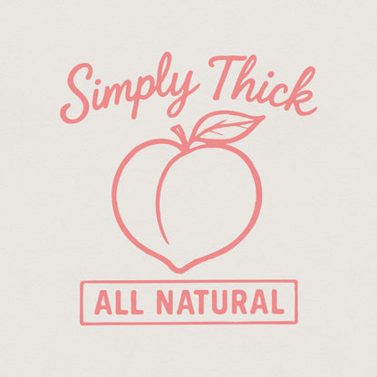 Simply Thick All Natural PNG, Peach Line Art - 300 DPI Design for T-Shirt
