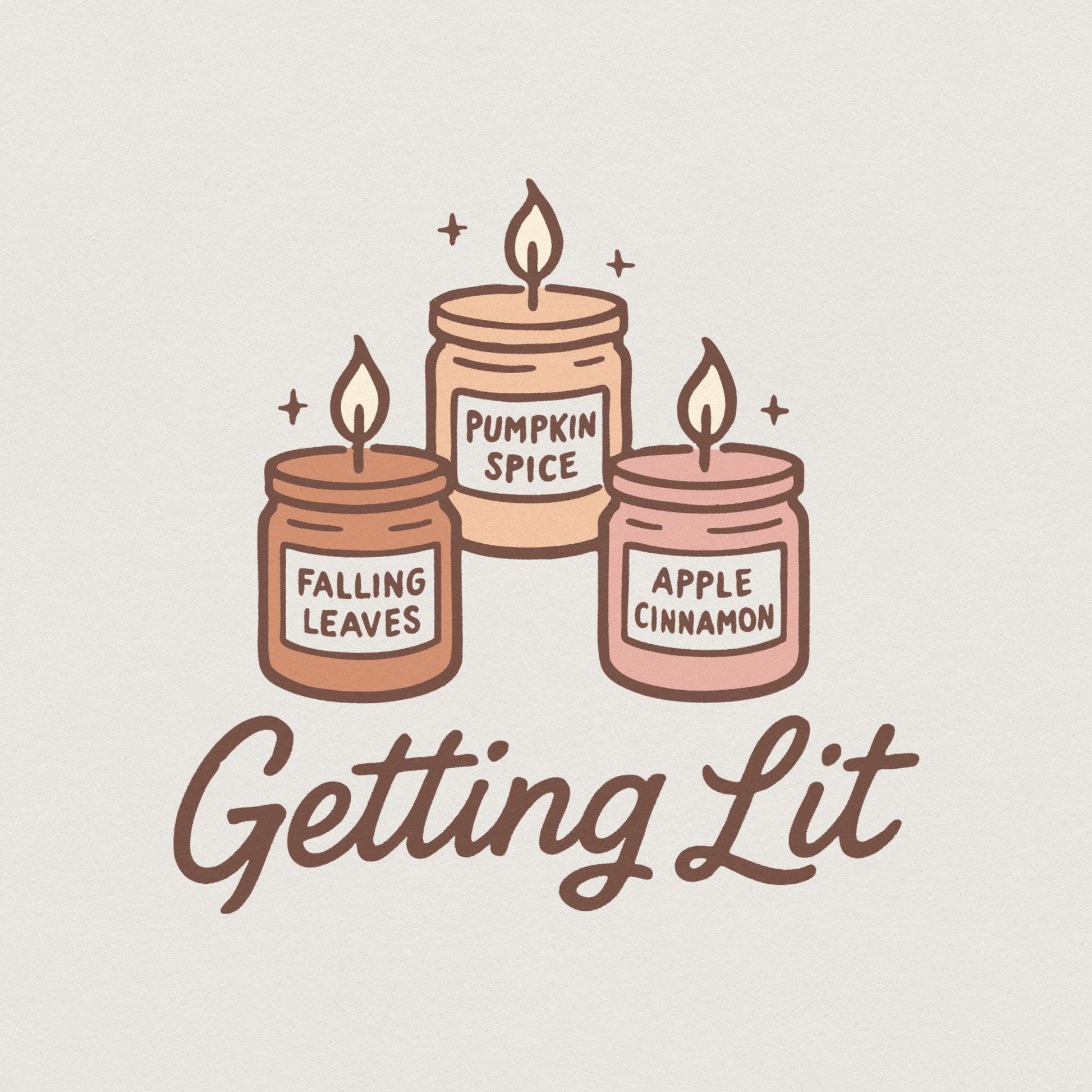 Getting Lit Candle PNG, Pumpkin Spice - 300 DPI Design for T-Shirt