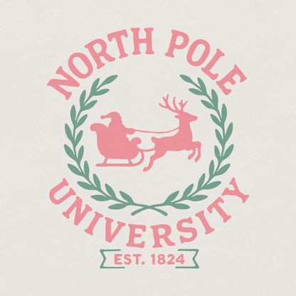 North Pole University PNG Digital Download, Retro Christmas Design - 300