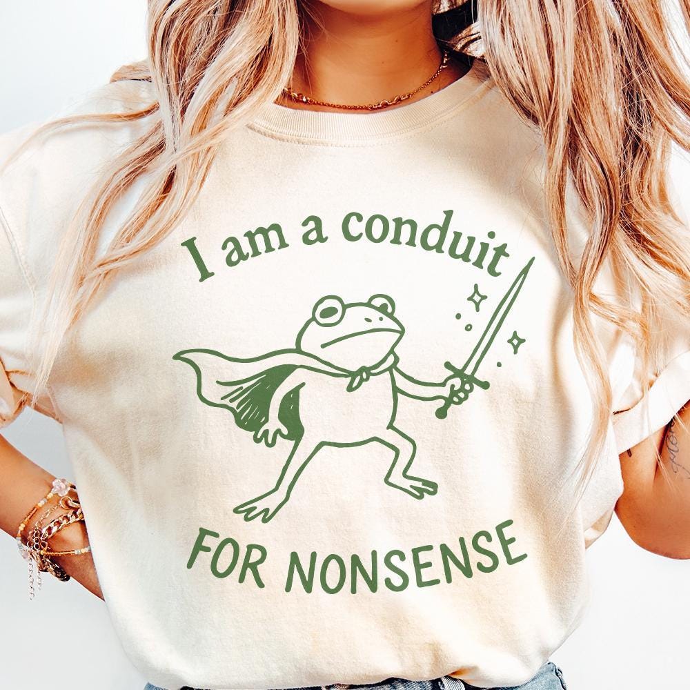 I Am A Conduit For Nonsense PNG, Funny Frog Sword Art - 300 DPI Design