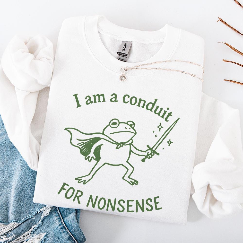I Am A Conduit For Nonsense PNG, Funny Frog Sword Art - 300 DPI Design