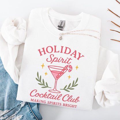 Holiday Spirit Cocktail Club PNG, Festive Christmas Drink - 300 DPI