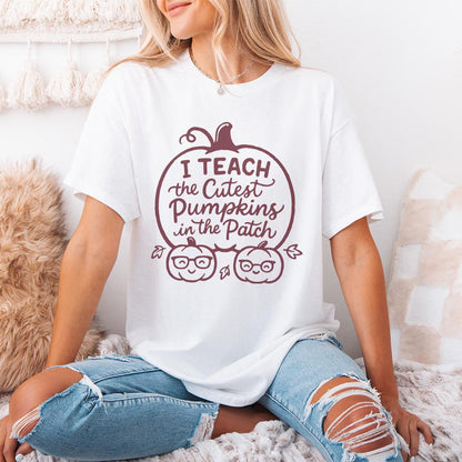 I Teach The Cutest Pumpkins In The Patch PNG, Fall Teacher Shirt PNG -