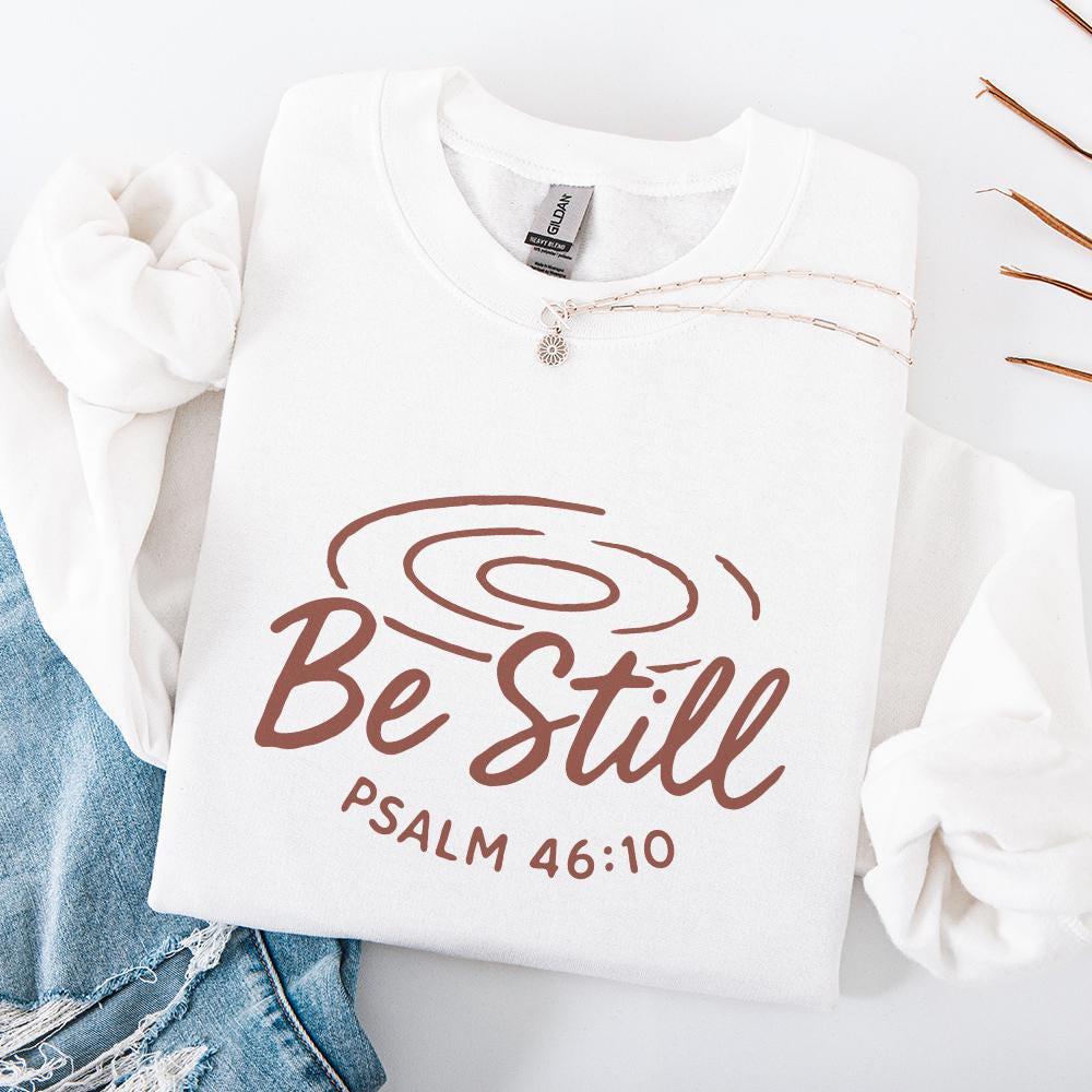 Be Still PNG, Psalm 46:10 Scripture Art - 300 DPI Design for T-Shirt