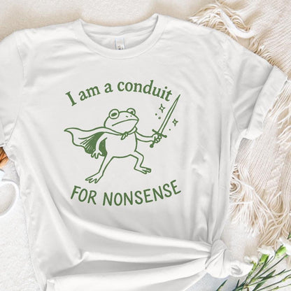 I Am A Conduit For Nonsense PNG, Funny Frog Sword Art - 300 DPI Design