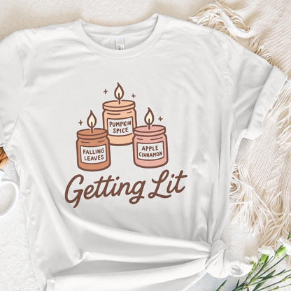 Getting Lit Candle PNG, Pumpkin Spice - 300 DPI Design for T-Shirt